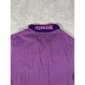 Vilebrequin Polo Shirt Men Size XL Purple Short Sleeve Embroidery Flip Collar